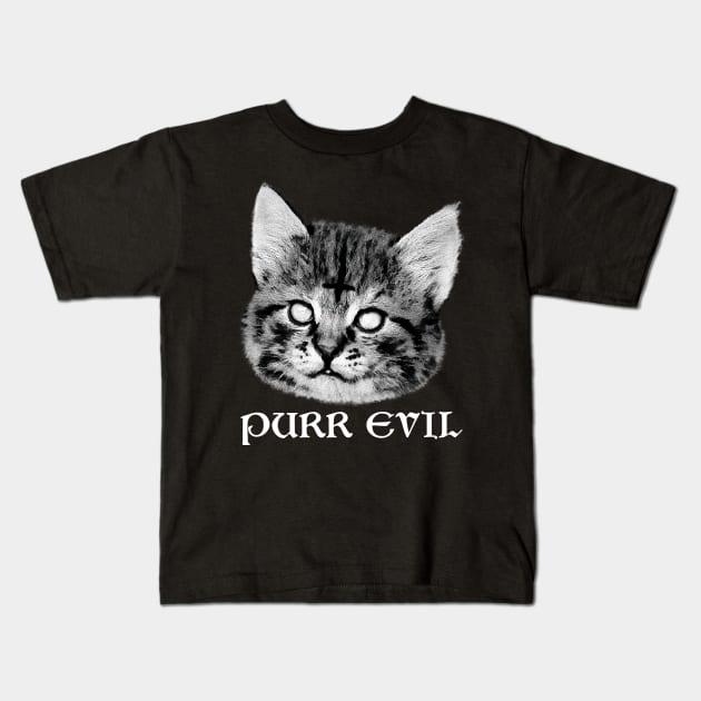 purr evil Kids T-Shirt by shirleyshirl